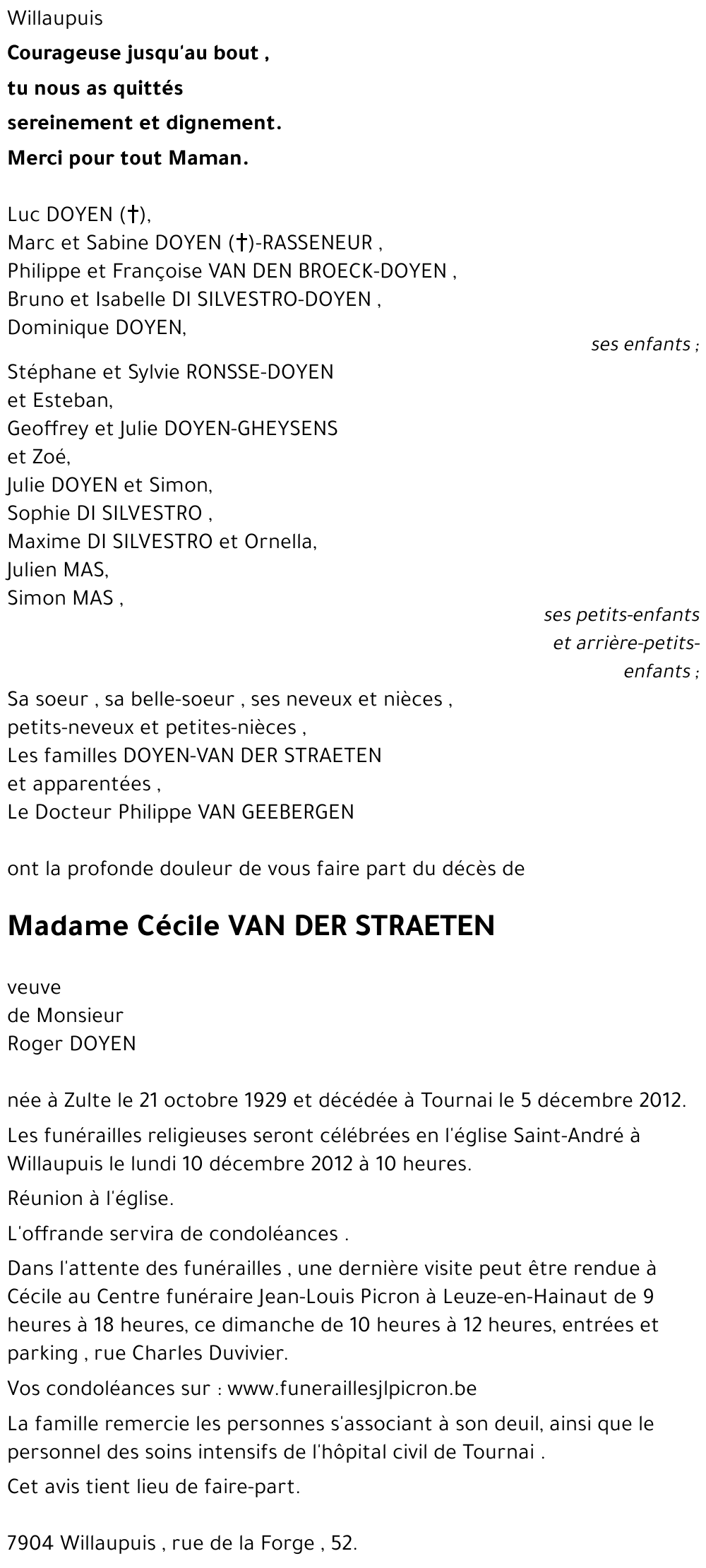 Cécile VAN DER STRAETEN