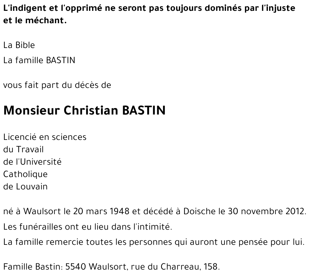 Christian BASTIN