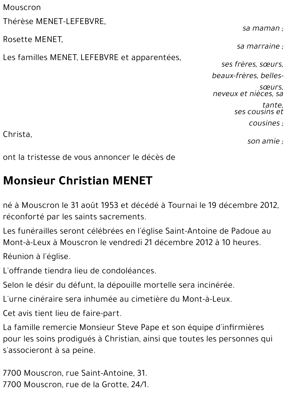 Christian MENET