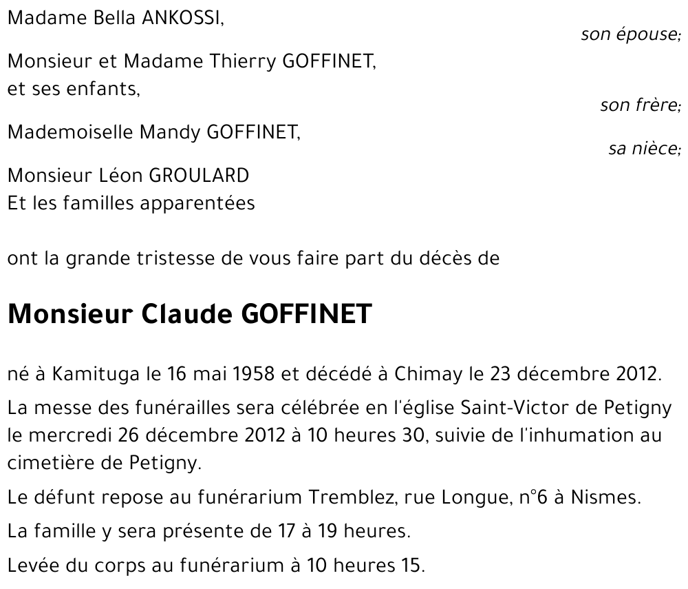 Claude GOFFINET