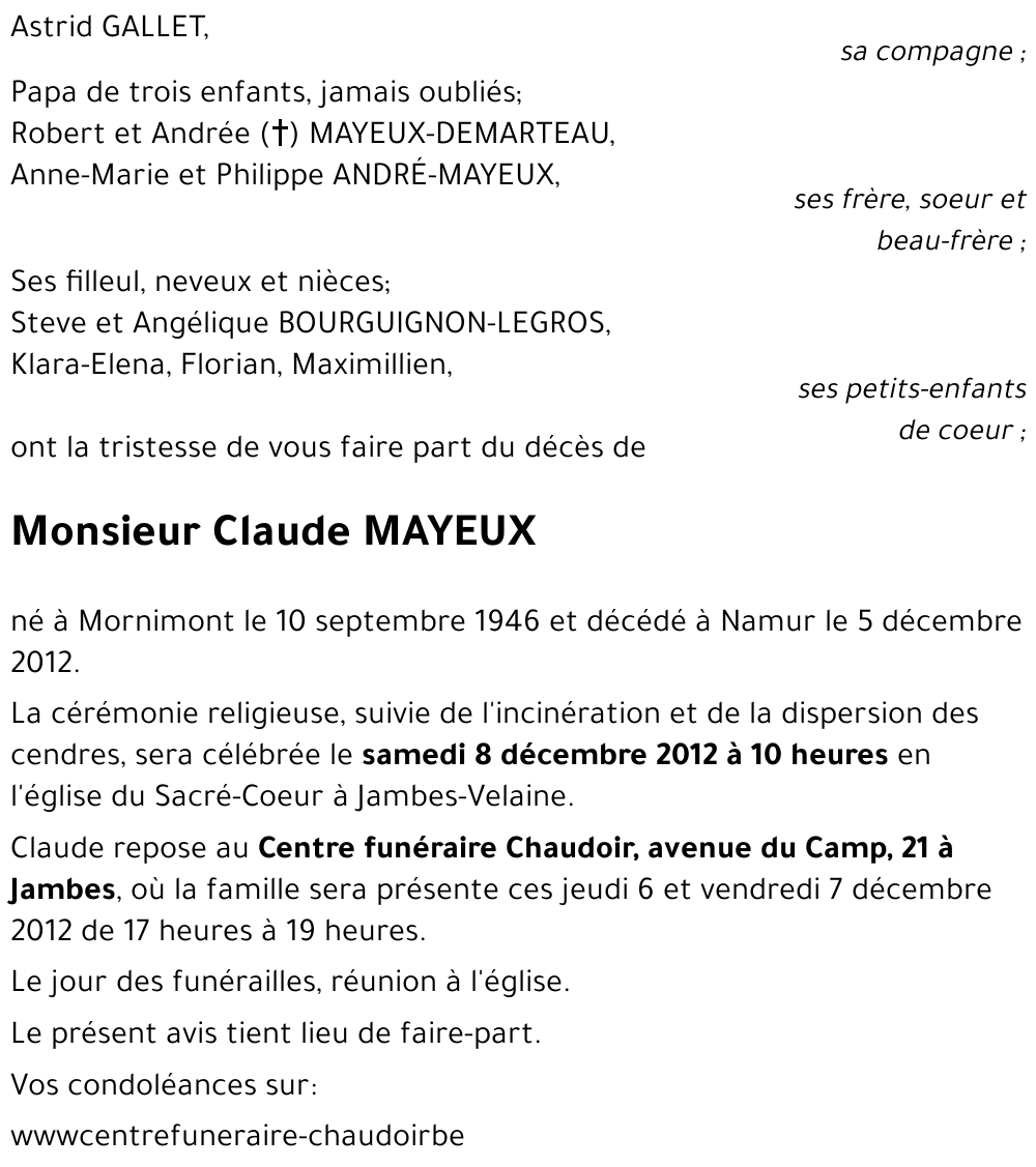 Claude MAYEUX