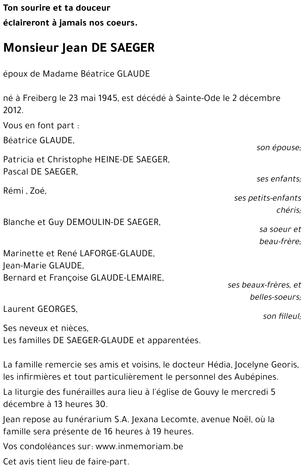 De Saeger Jean