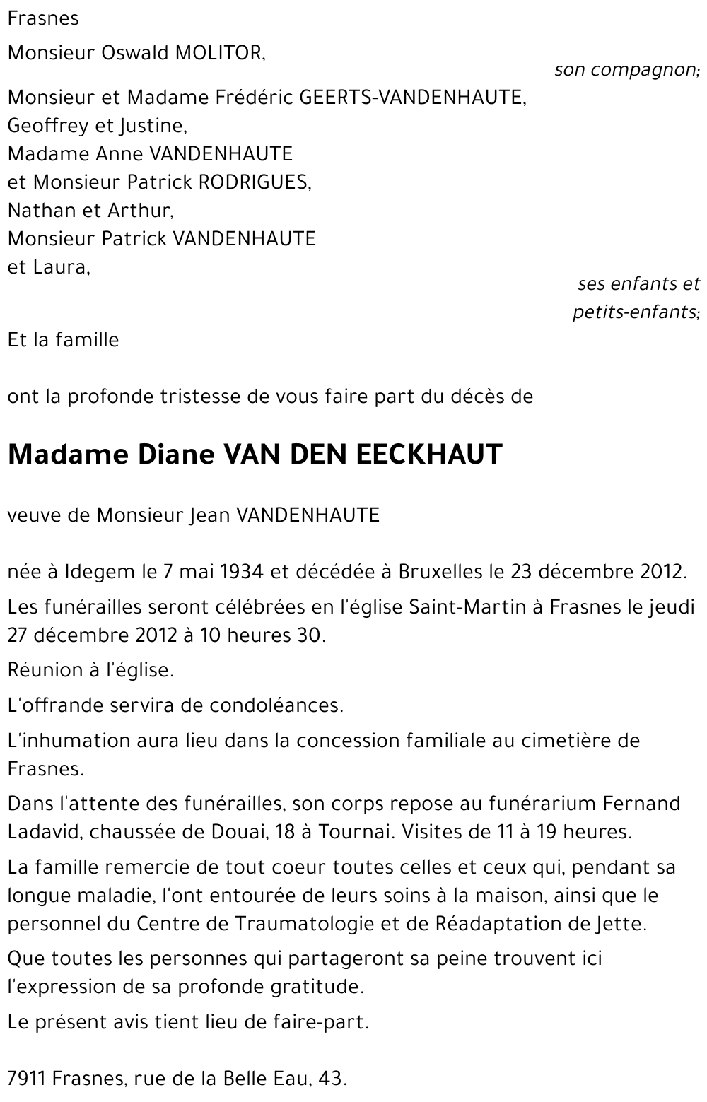 Diane VAN DEN EECKHAUT