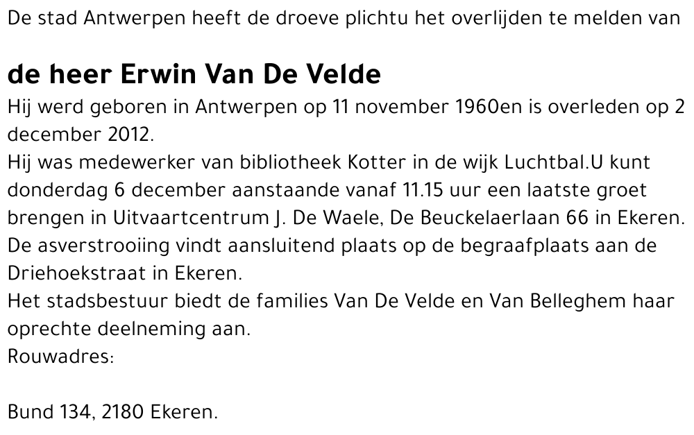 Erwin Van De Velde