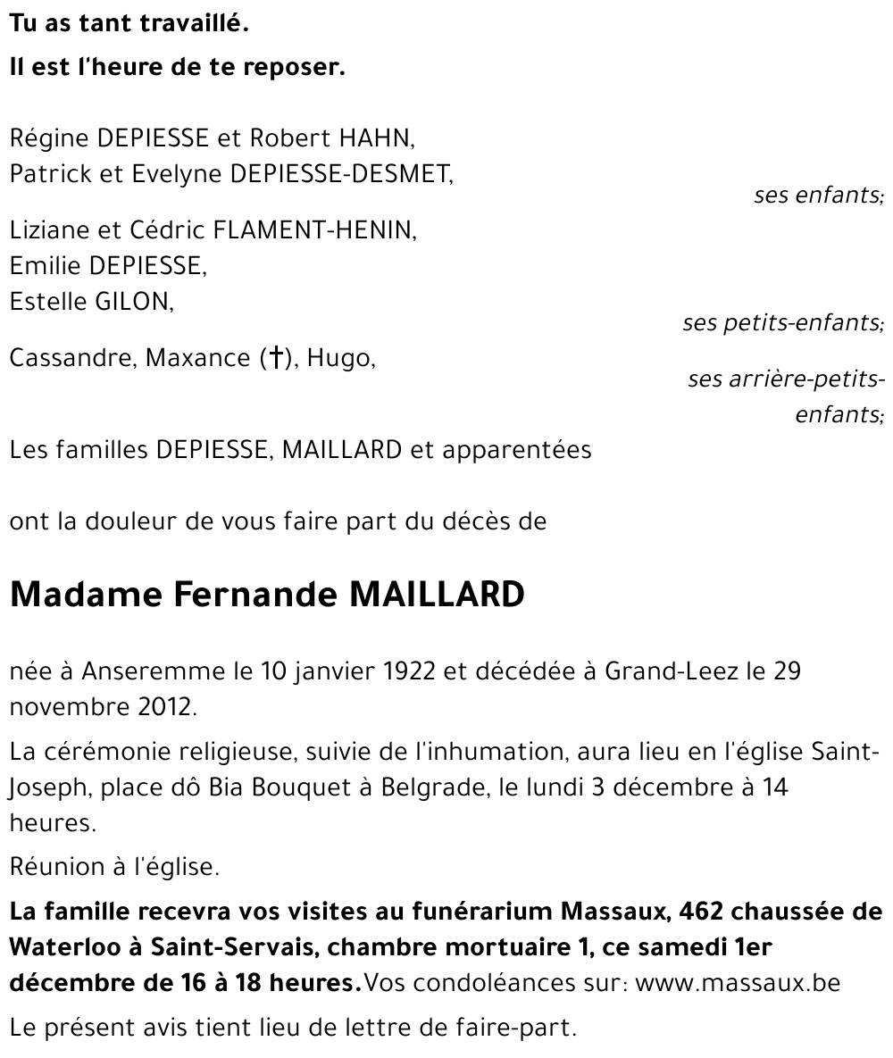 Fernande MAILLARD