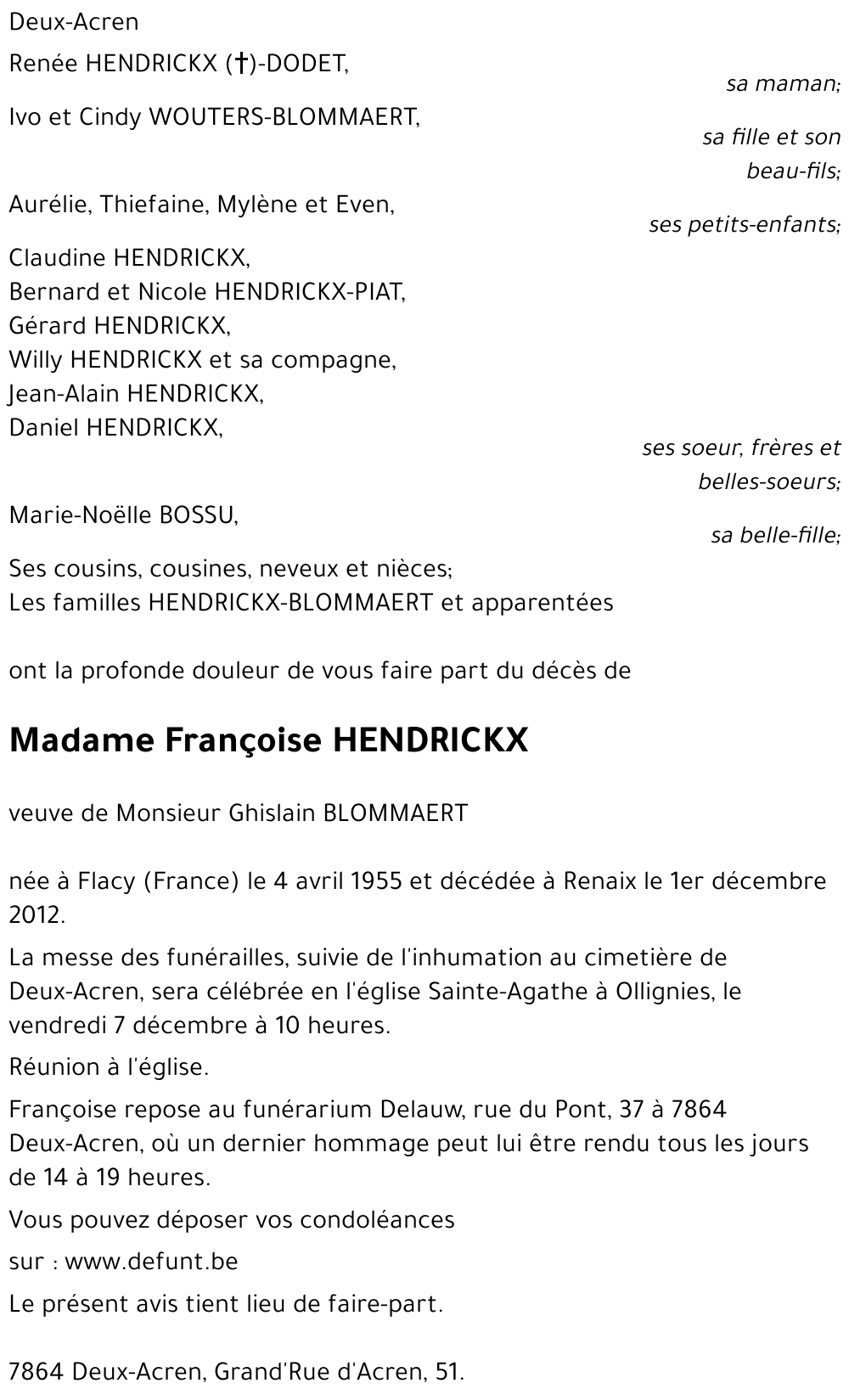 Françoise HENDRICKX