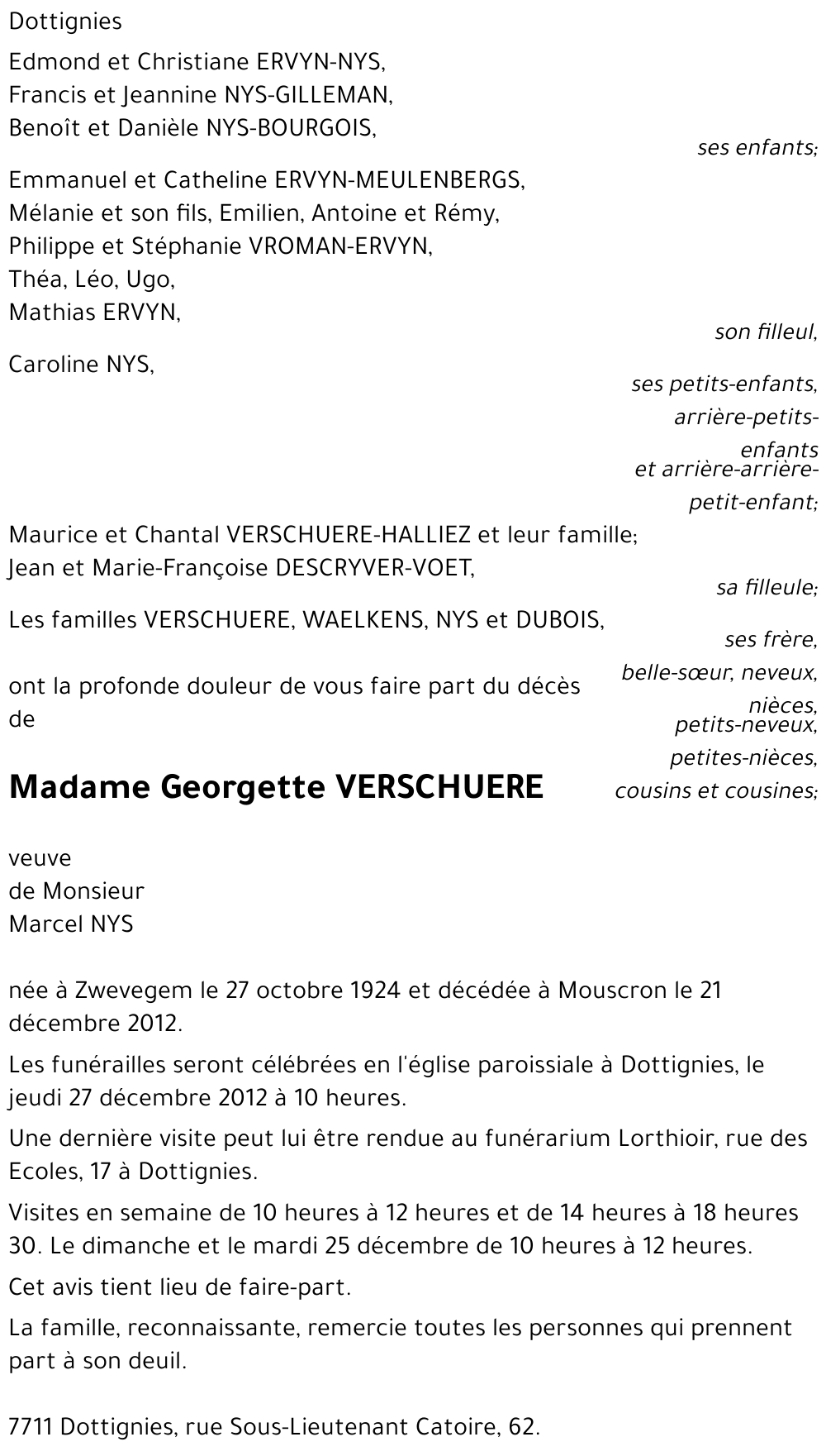 Georgette VERSCHUERE