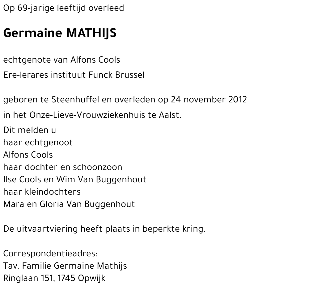 Germaine MATHIJS
