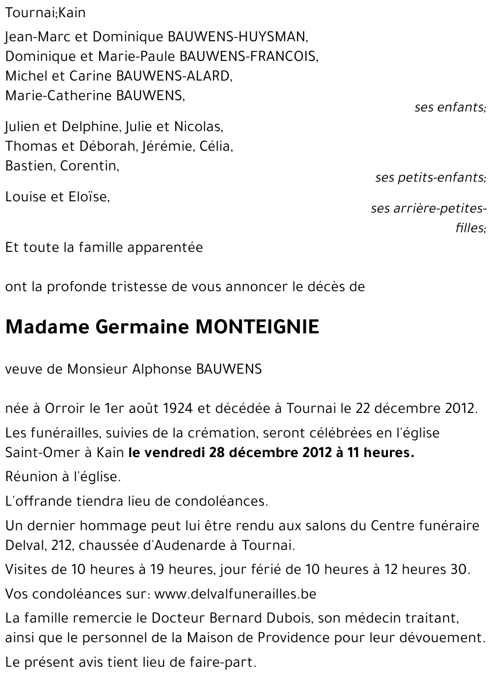Germaine MONTEIGNIE