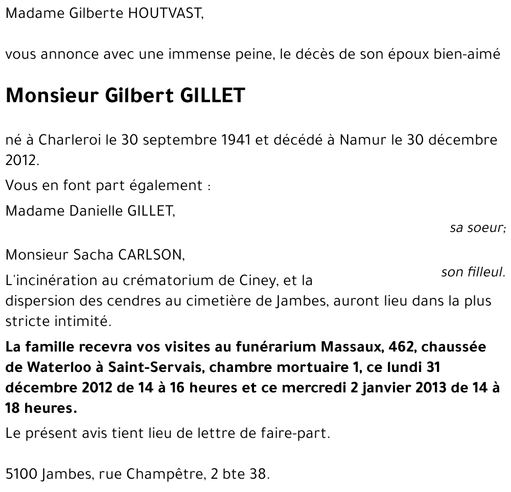 Gilbert GILLET