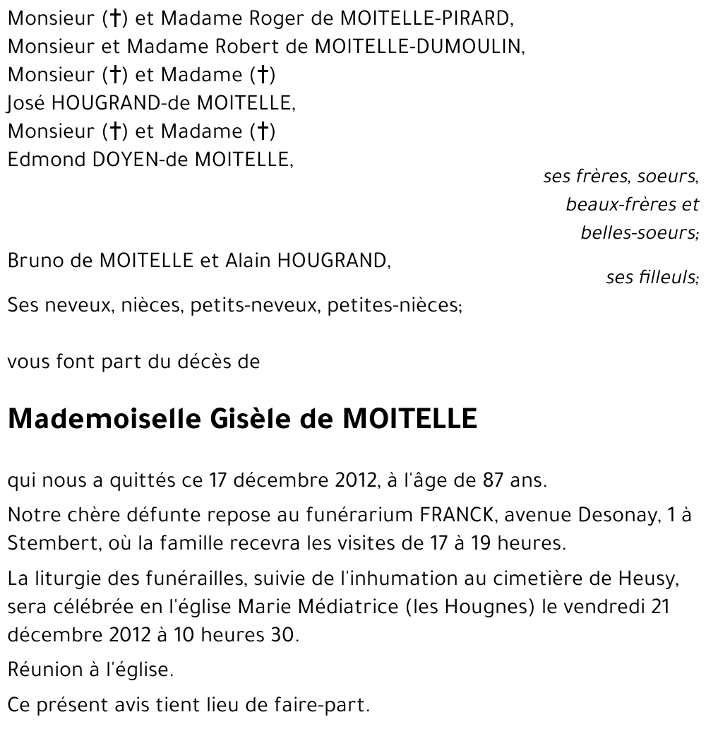 Gisèle de MOITELLE