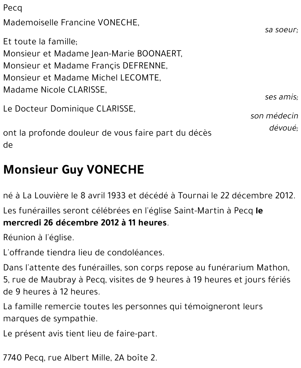 Guy VONECHE