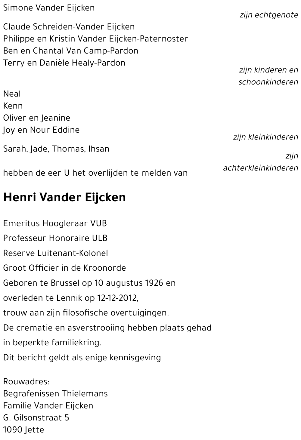 Henri Vander Eijcken