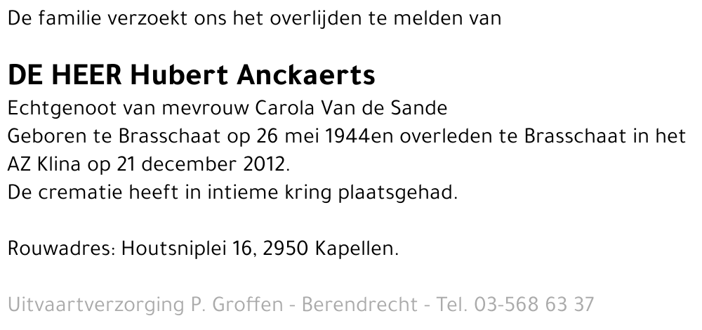Hubert Anckaerts