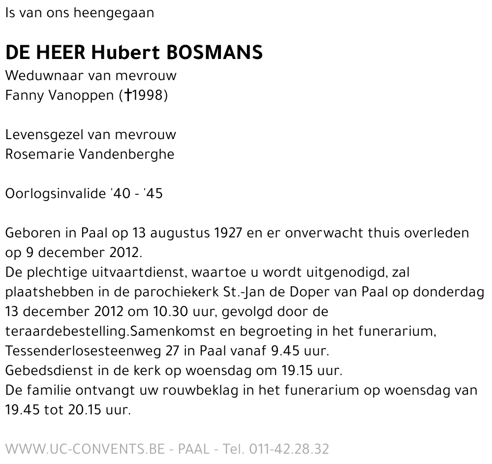 Hubert Bosmans