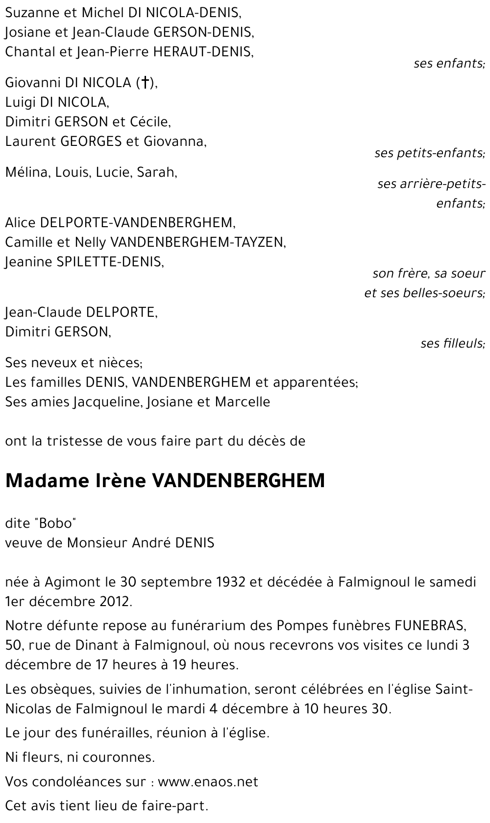 Irène VANDENBERGHEM