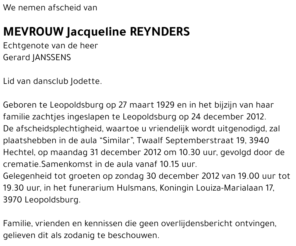 Jacqueline Reynders