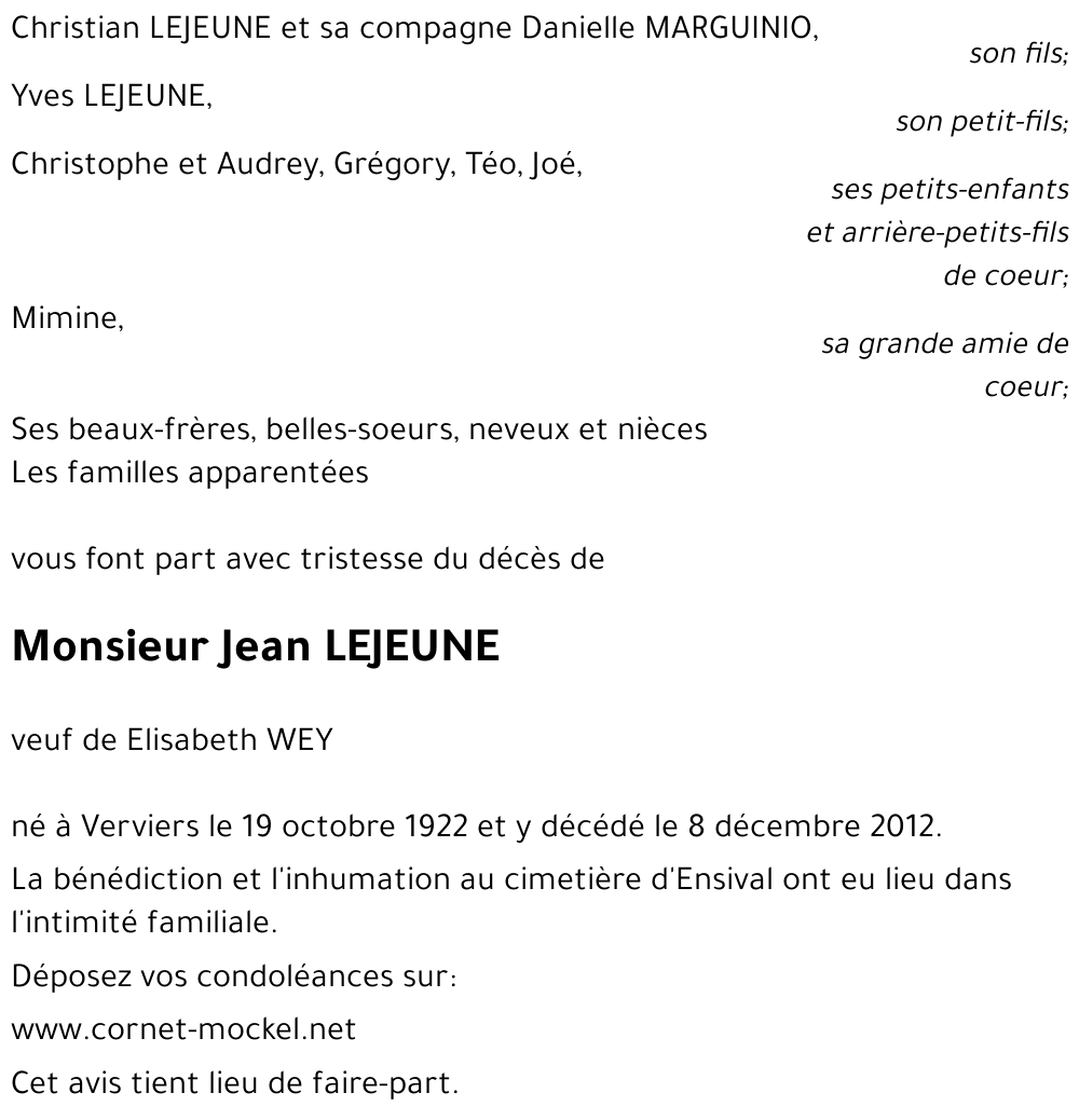 Jean LEJEUNE
