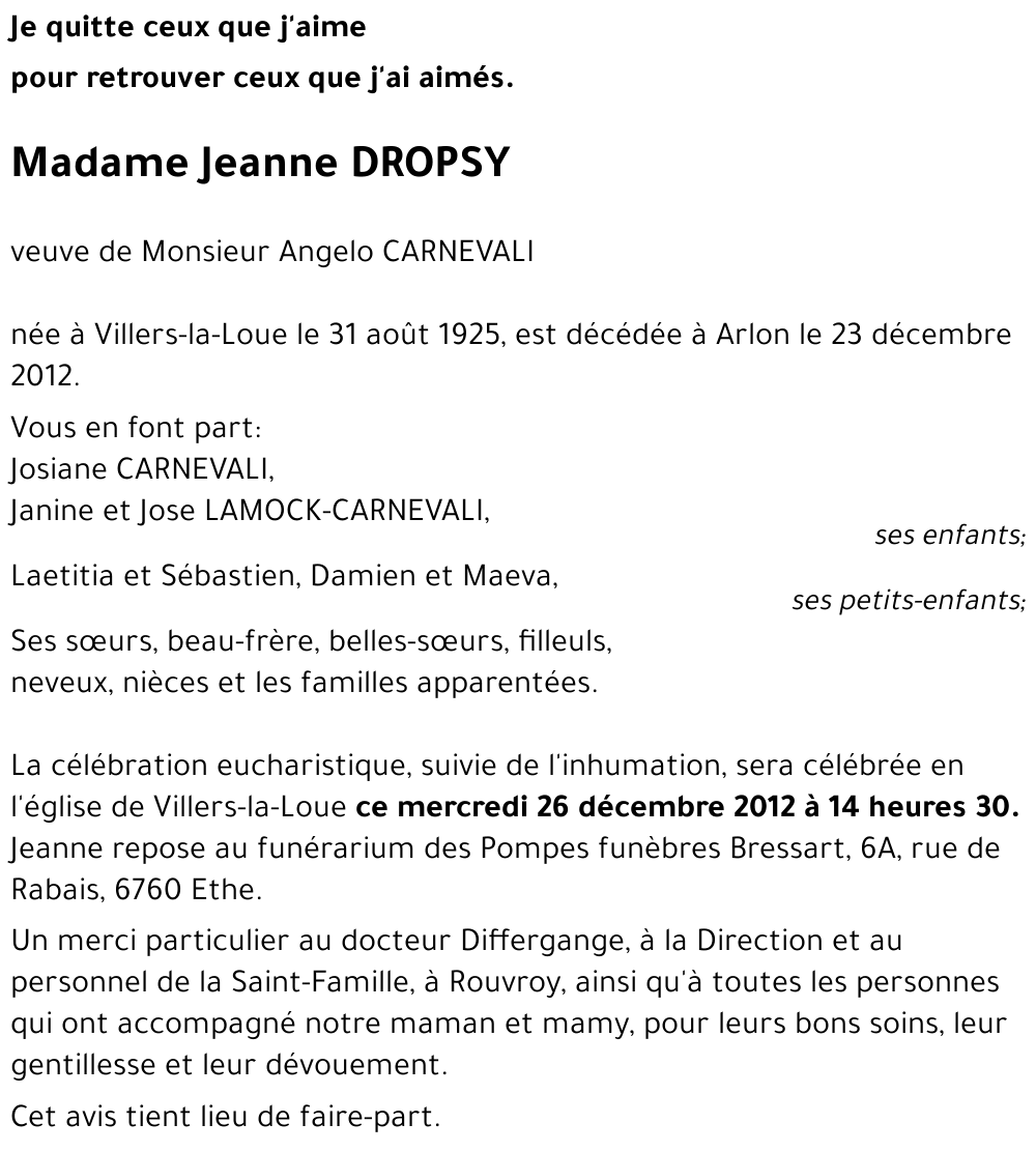 Jeanne DROPSY