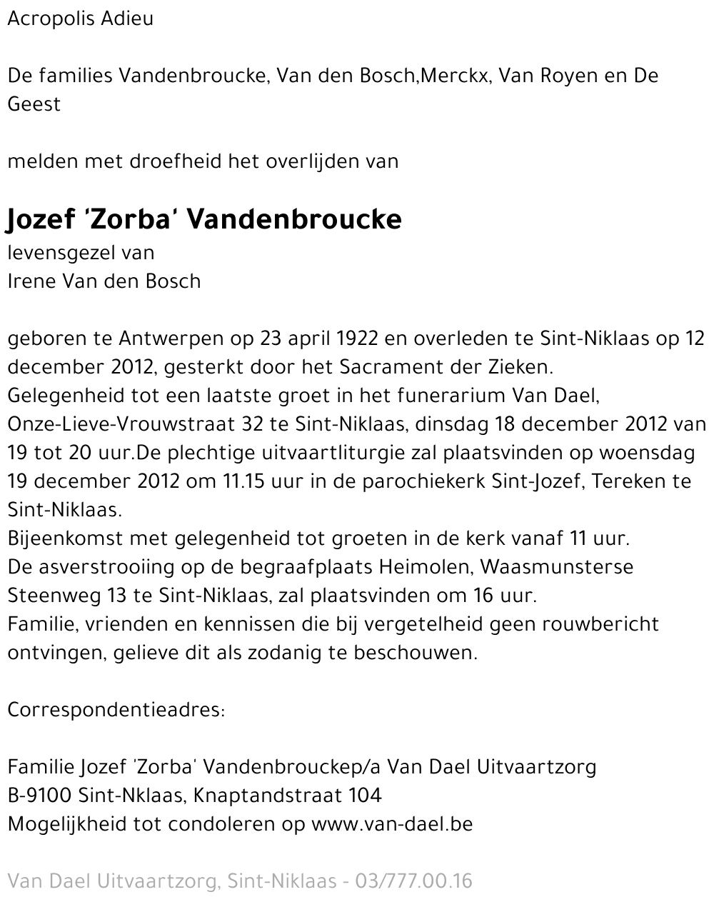 Jozef 'Zorba' Vandenbroucke