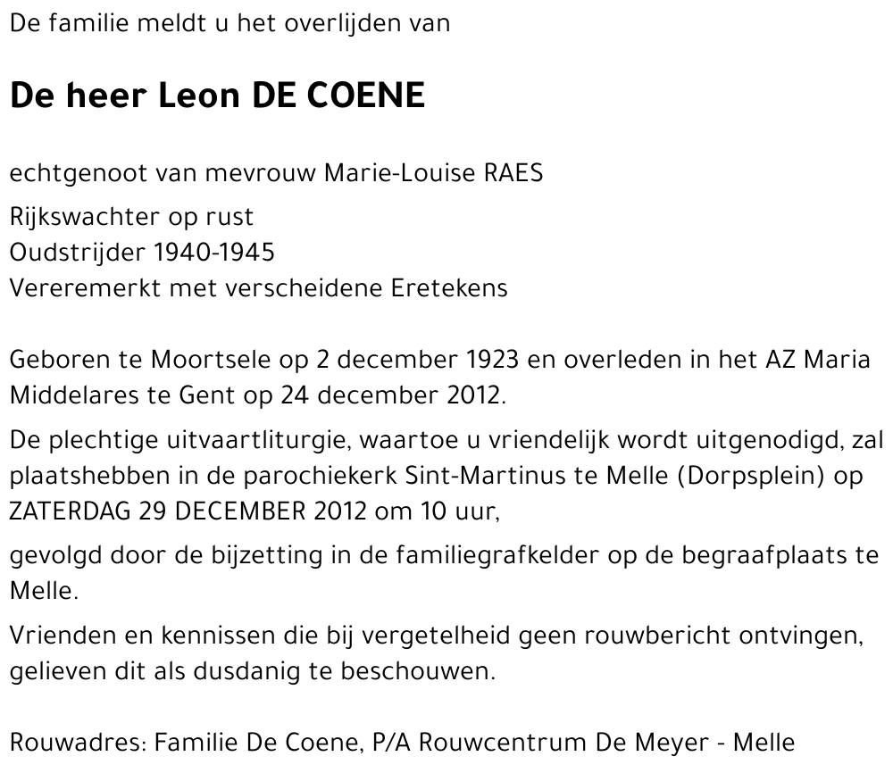 Leon DE COENE