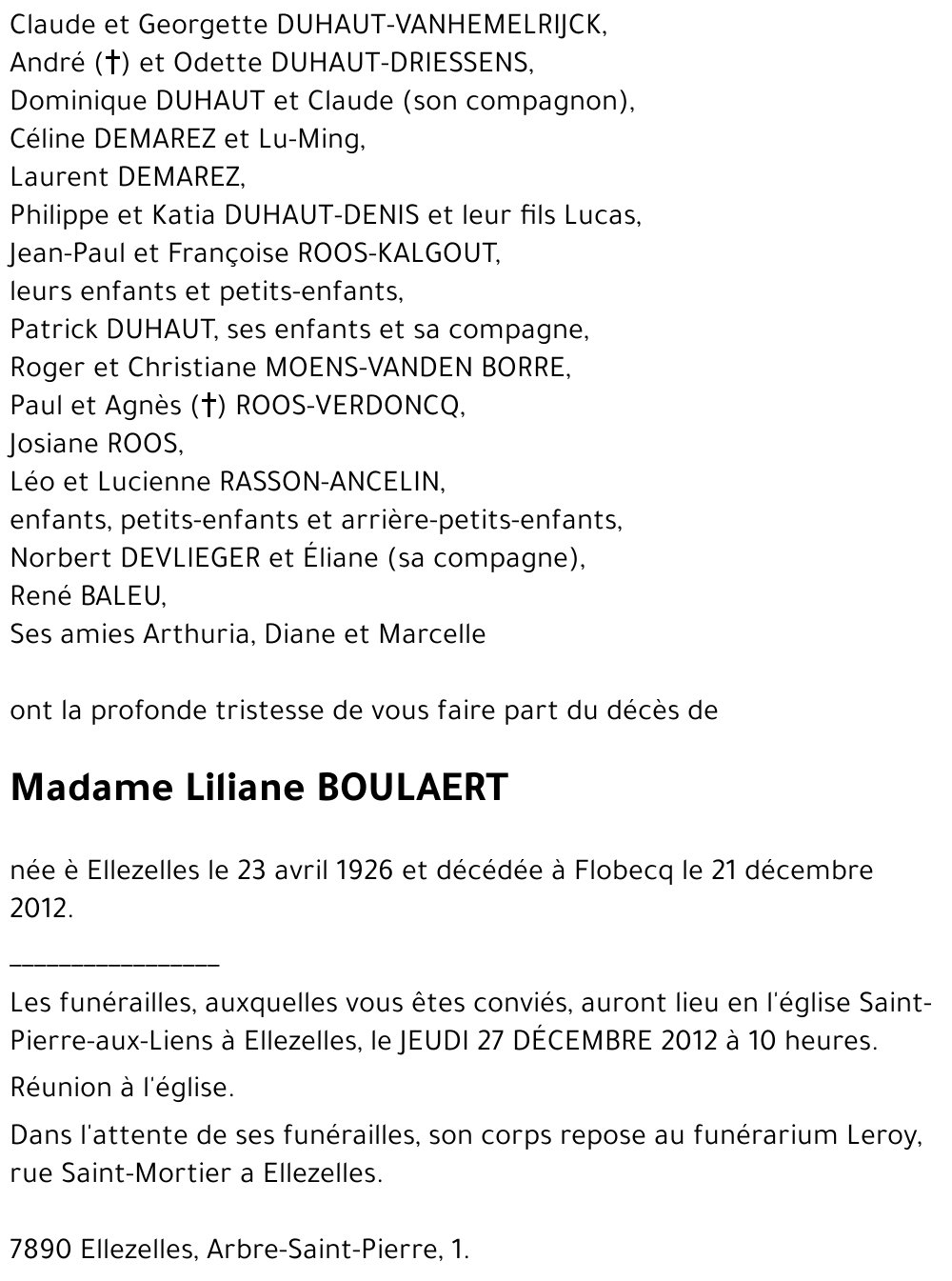 Liliane BOULAERT
