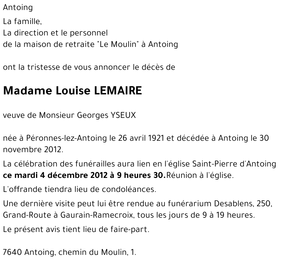 Louise LEMAIRE