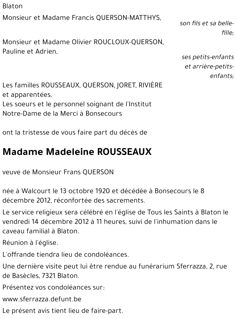 Madeleine ROUSSEAUX
