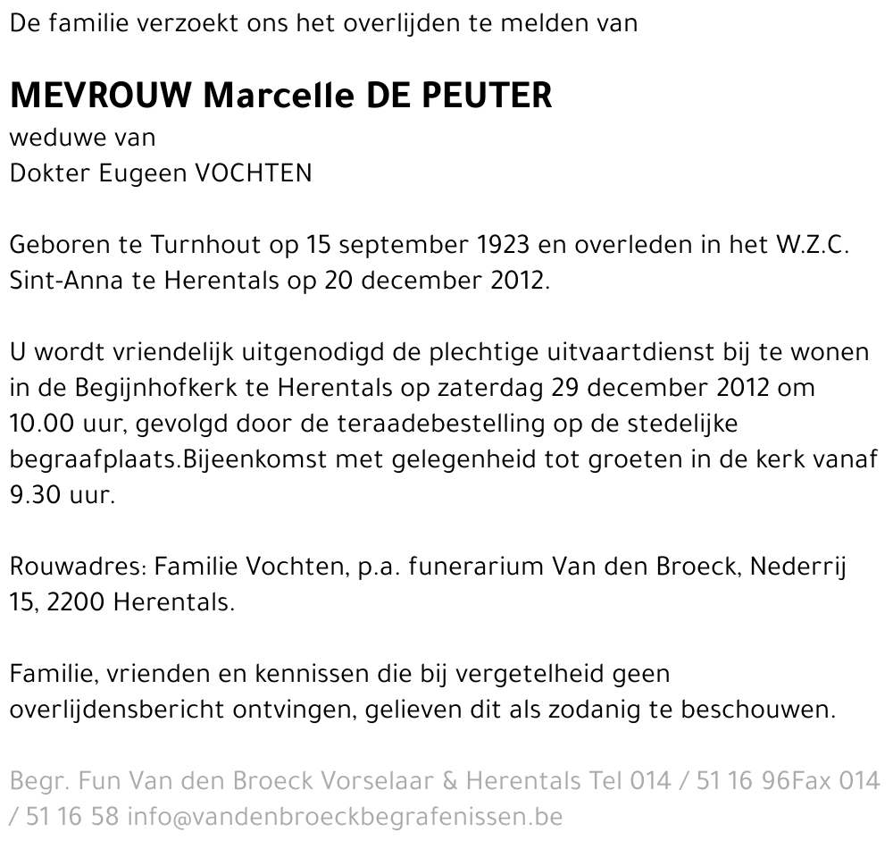 Marcelle De Peuter