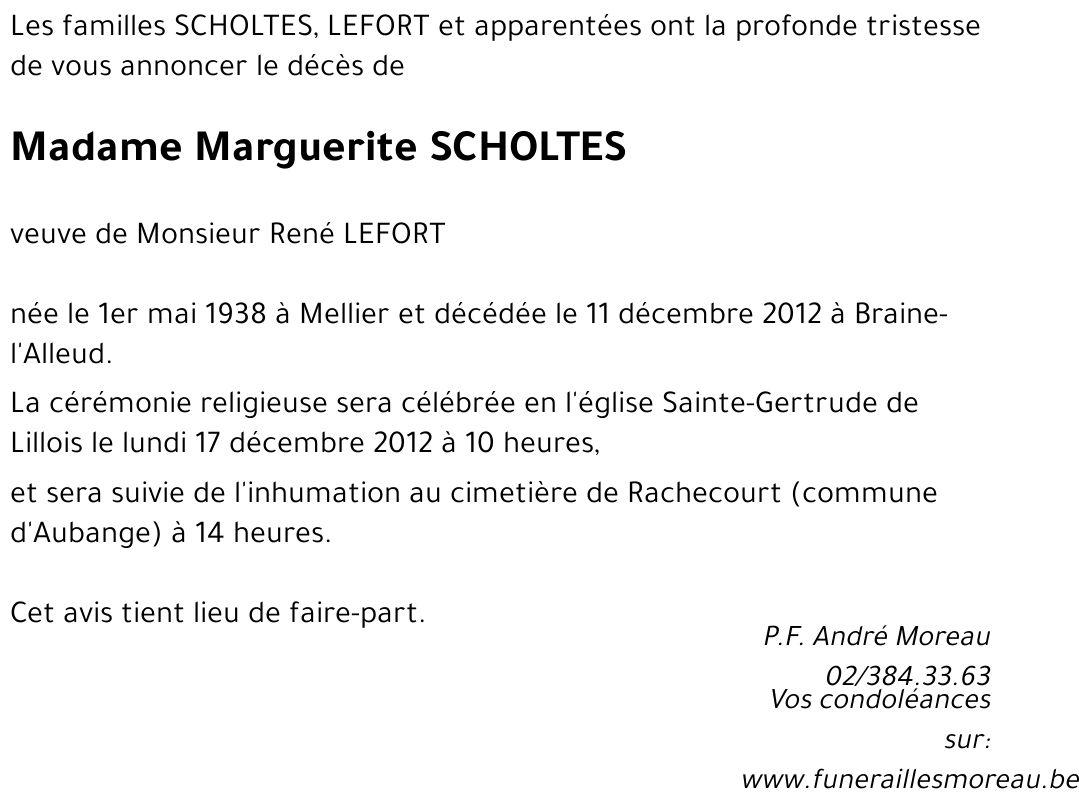 Marguerite SCHOLTES