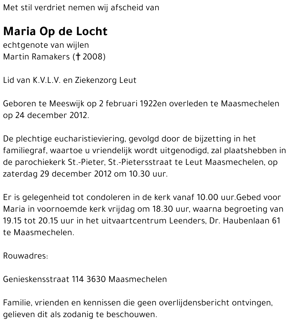 Maria Op de Locht