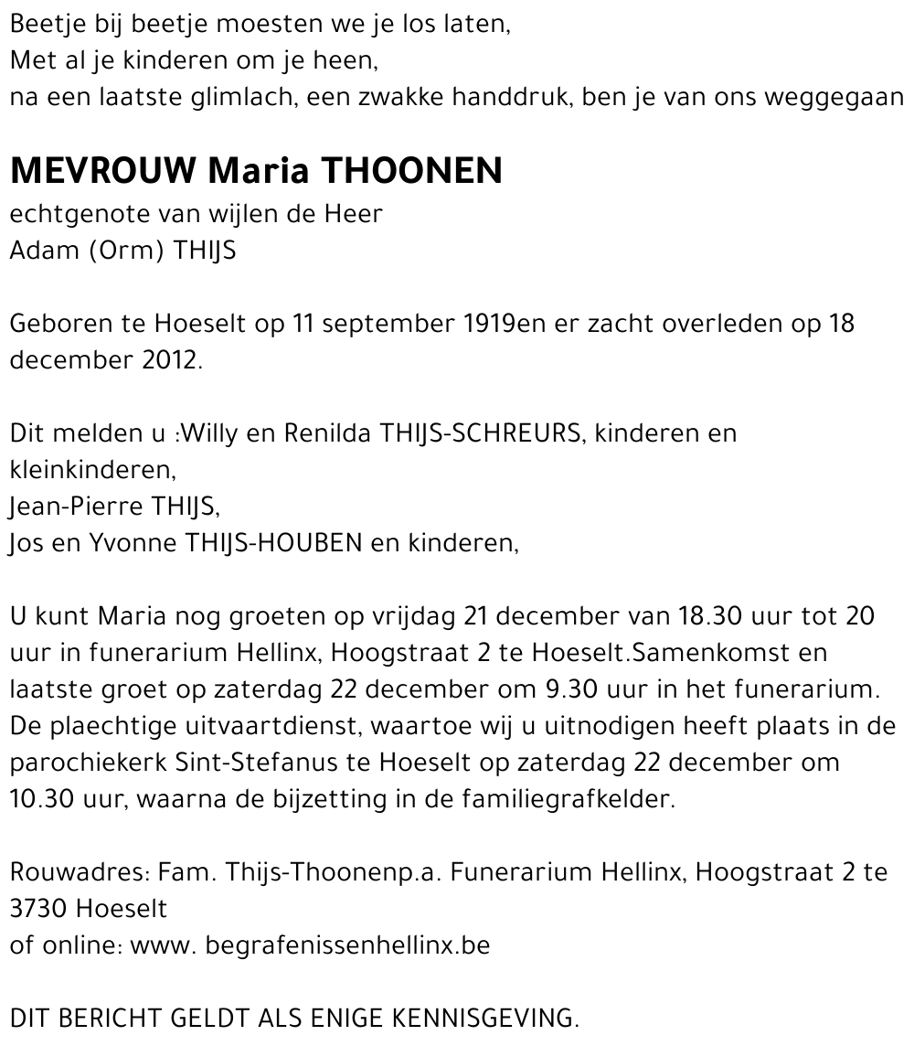 Maria THOONEN