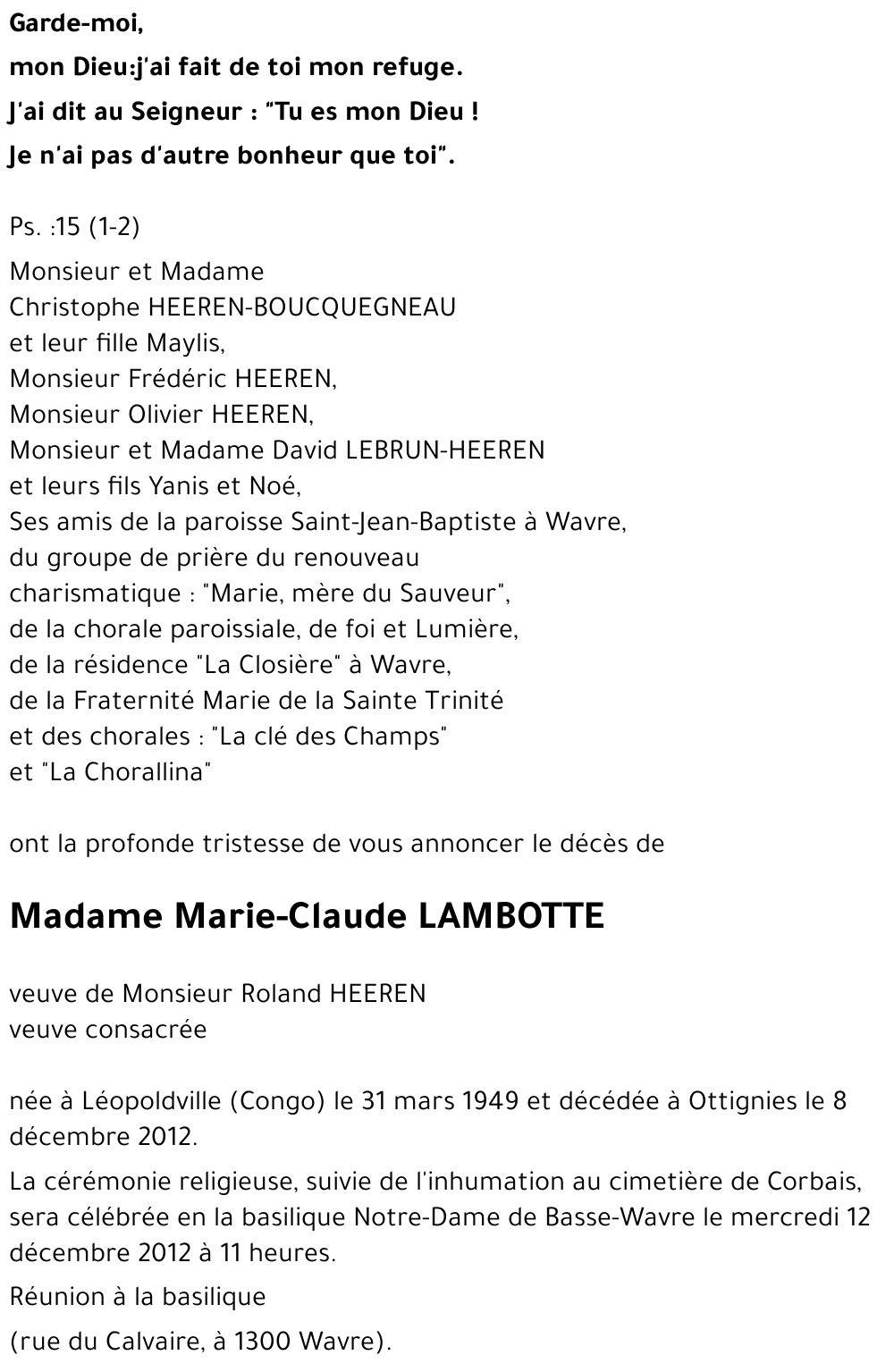 Marie-Claude LAMBOTTE