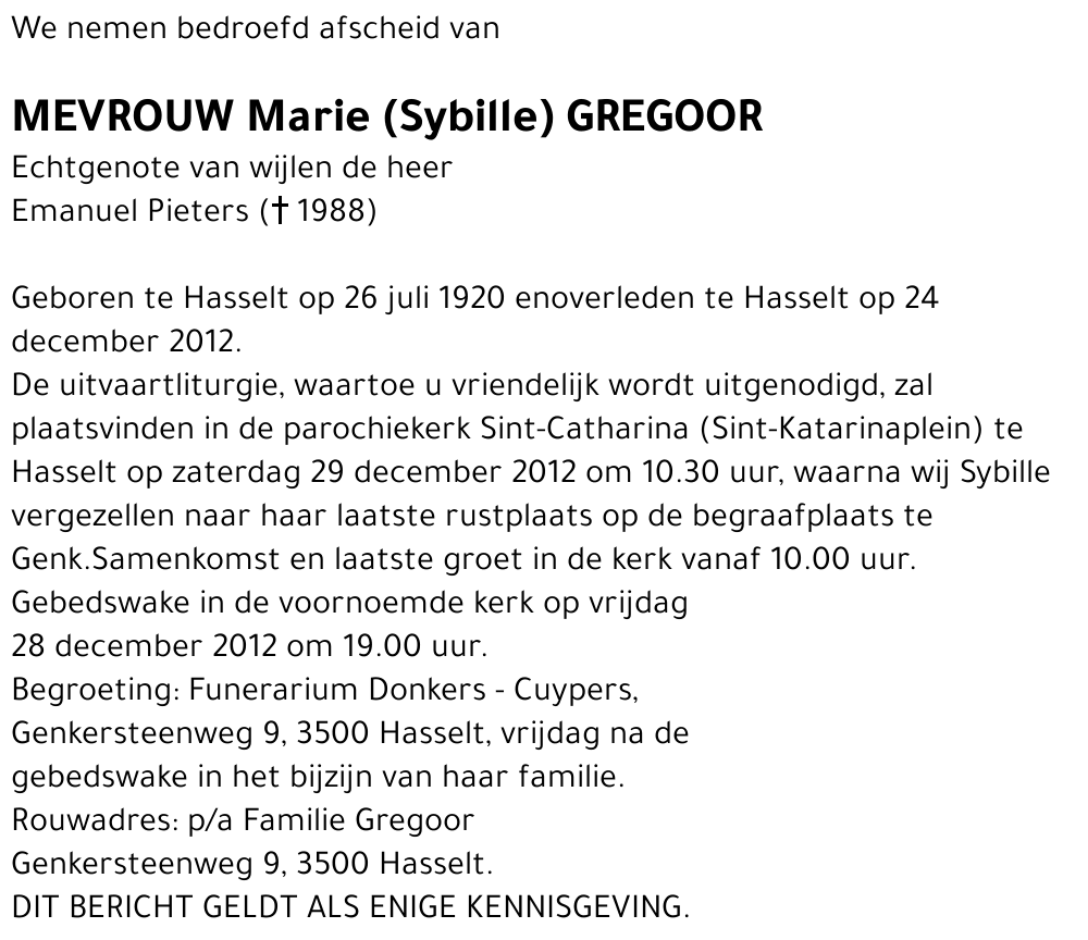 Marie Gregoor