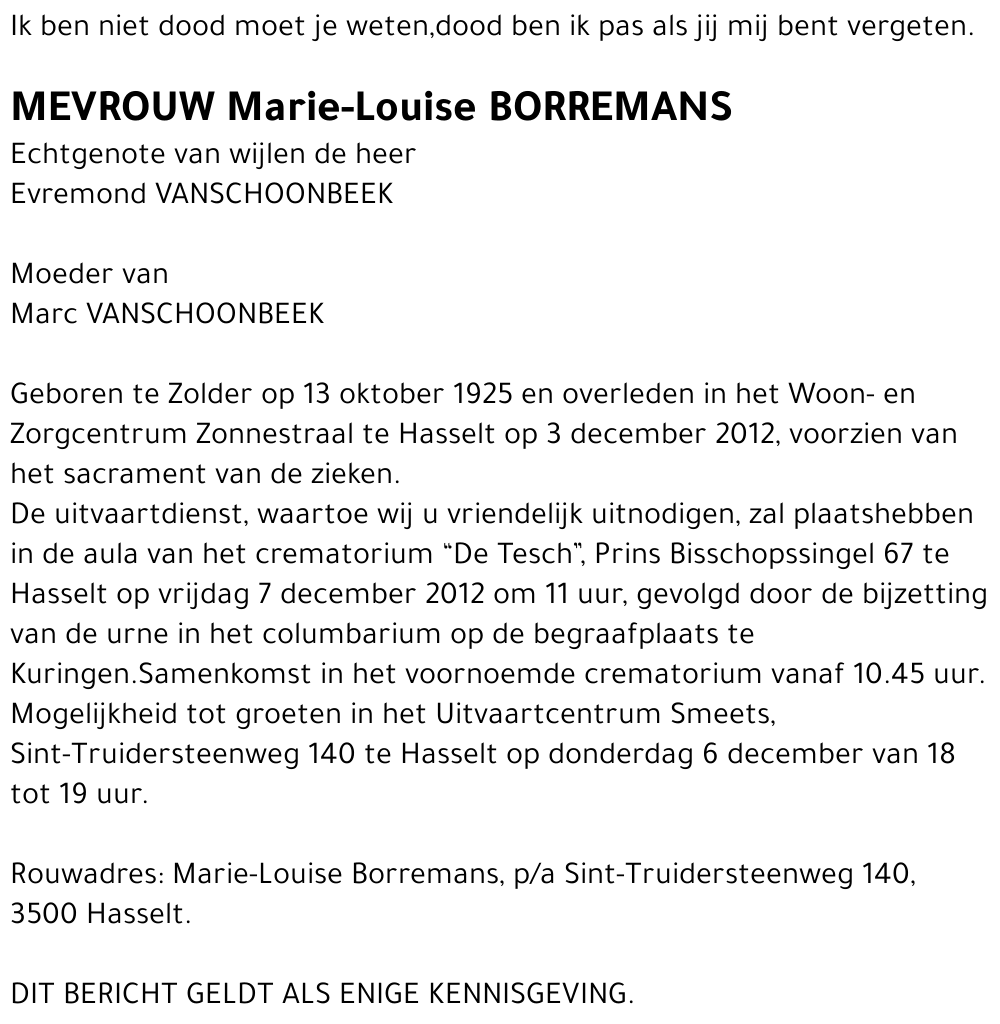 Marie-Louise Borremans