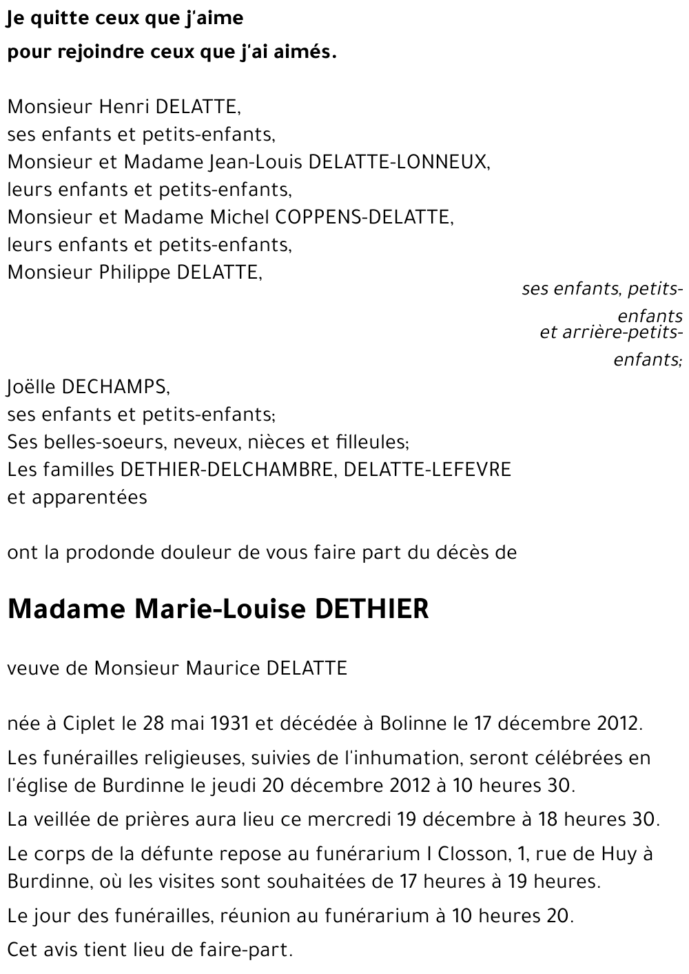 Marie-Louise DETHIER