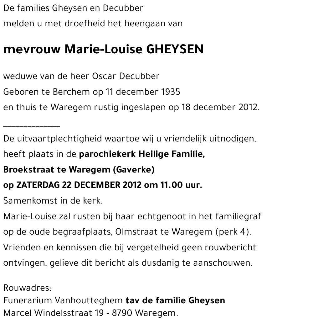 Marie-Louise GHEYSEN