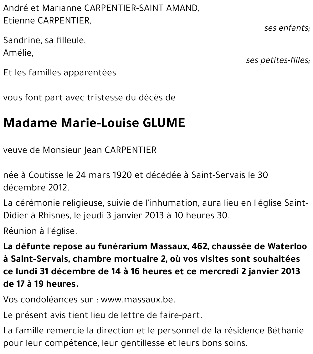 Marie-Louise GLUME
