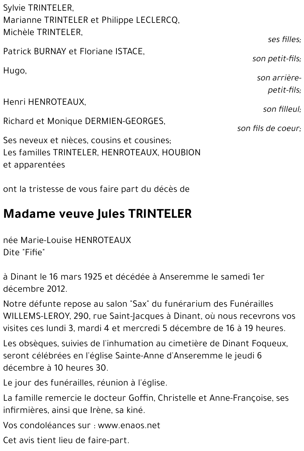 Marie-Louise HENROTEAUX