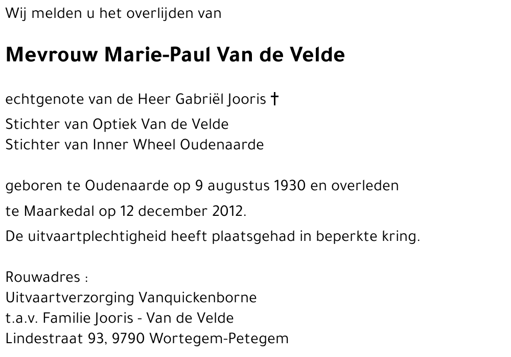 Marie-Paul Van de Velde