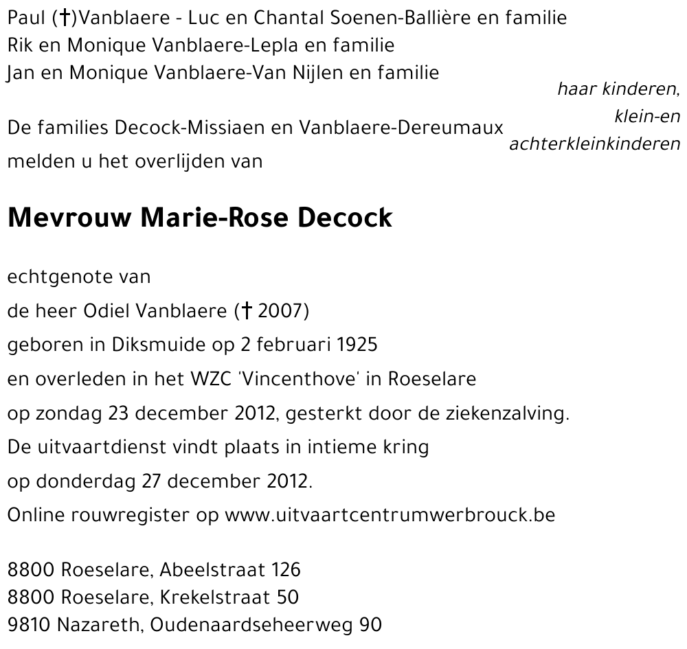 Marie-Rose DECOCK