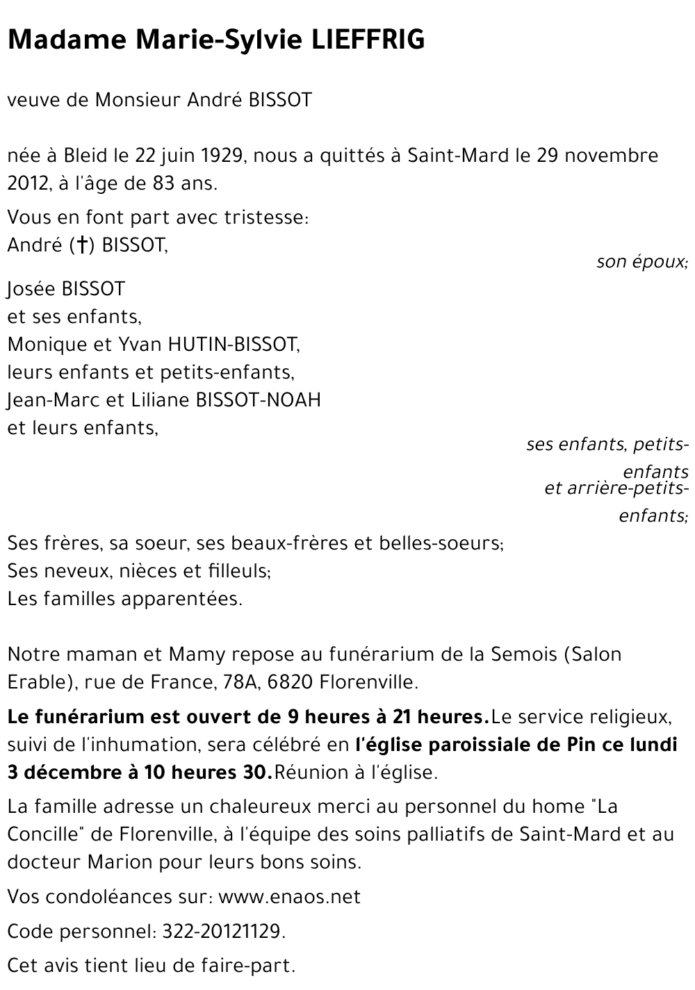 Marie-Sylvie LIEFFRIG