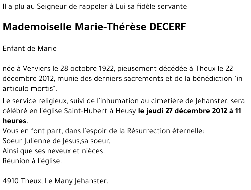 Marie-Thérèse DECERF
