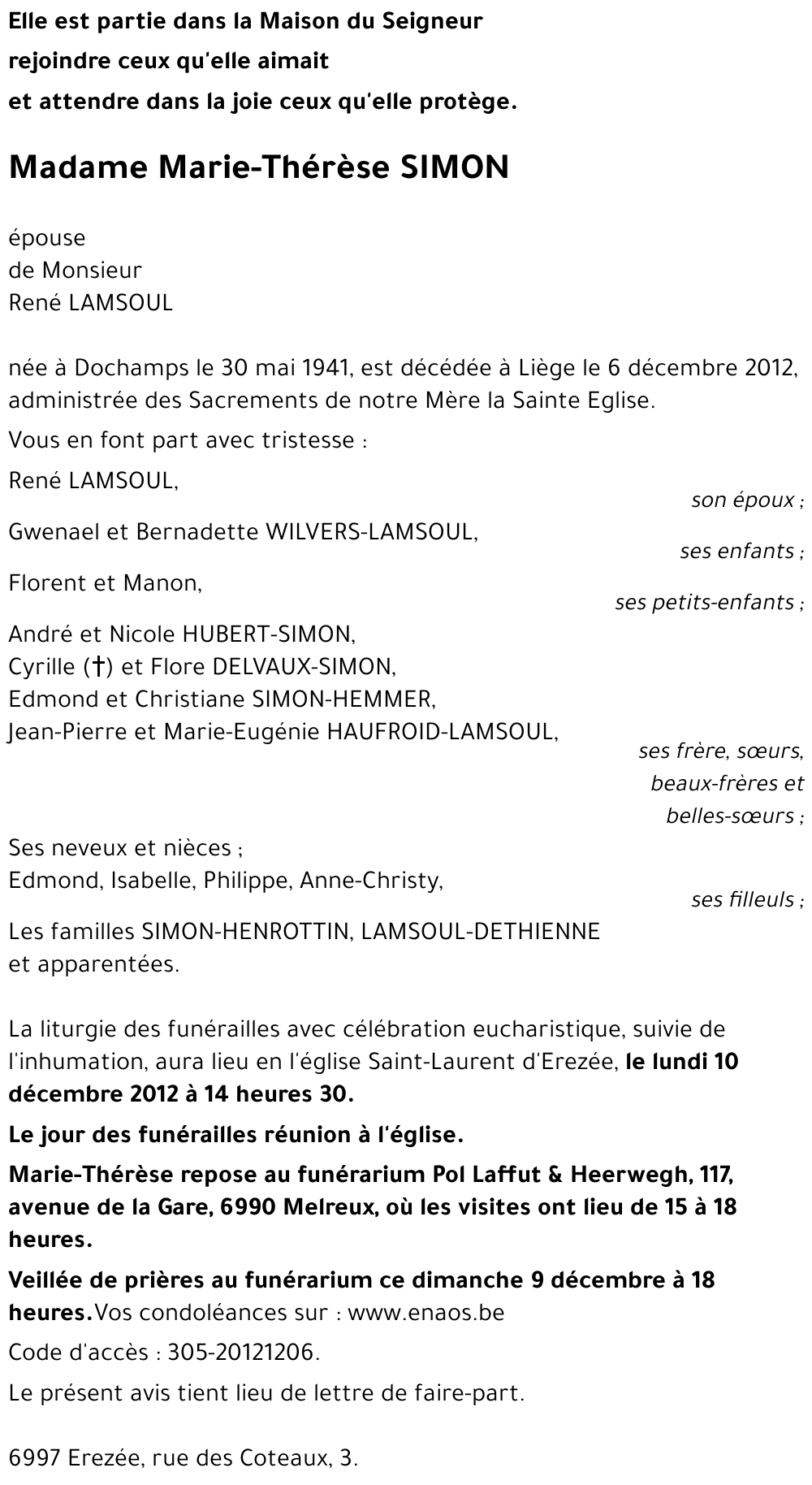 Marie-Thérèse SIMON