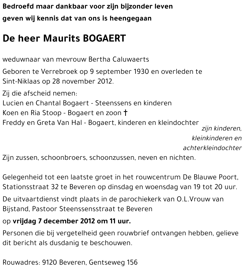 Maurits BOGAERT