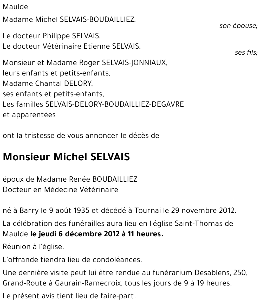 Michel SELVAIS