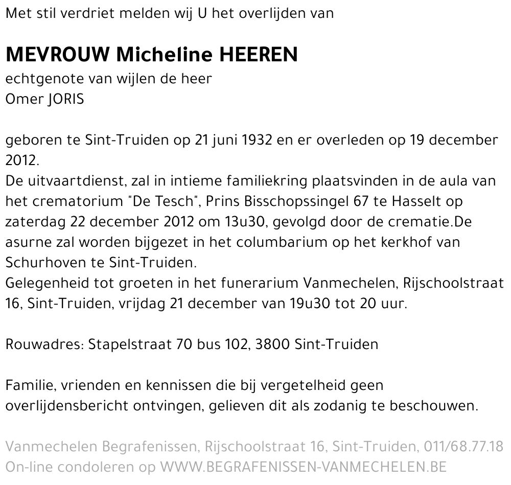 Micheline HEEREN