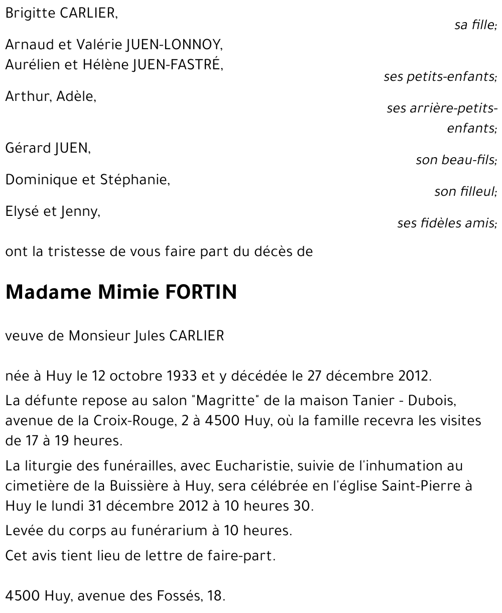 Mimie FORTIN