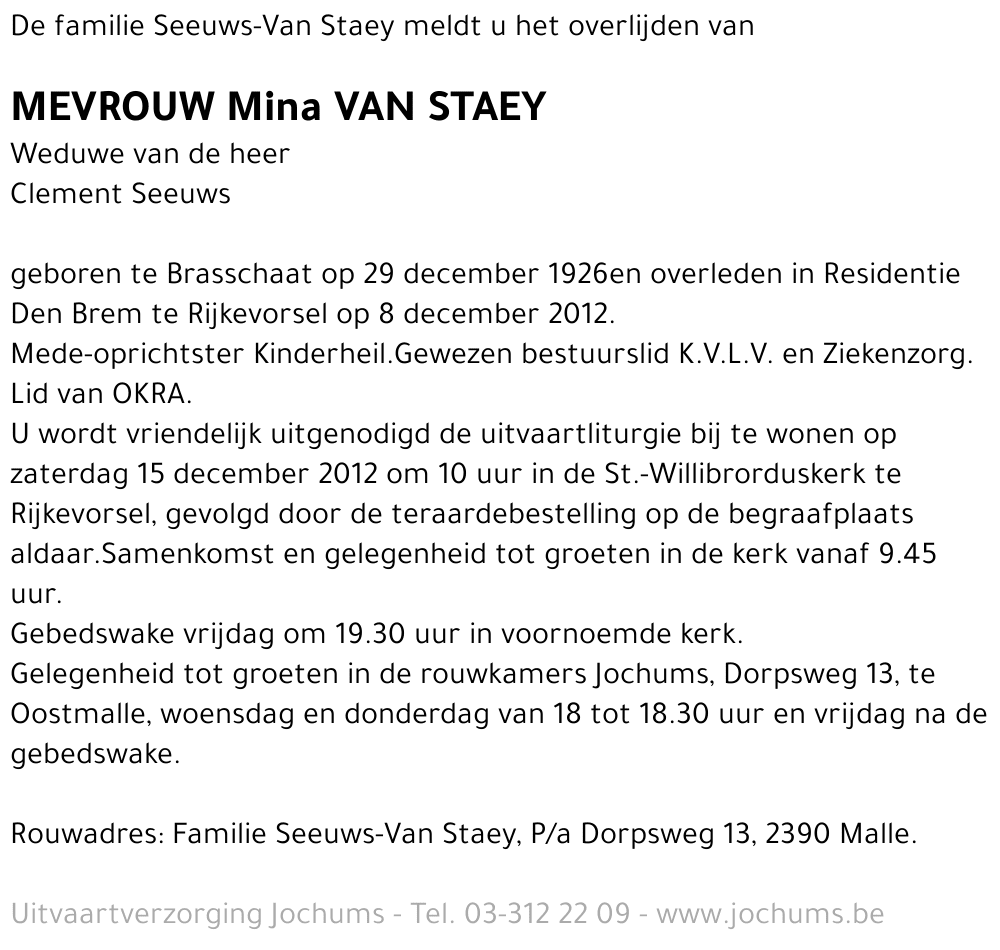 Mina Van Staey
