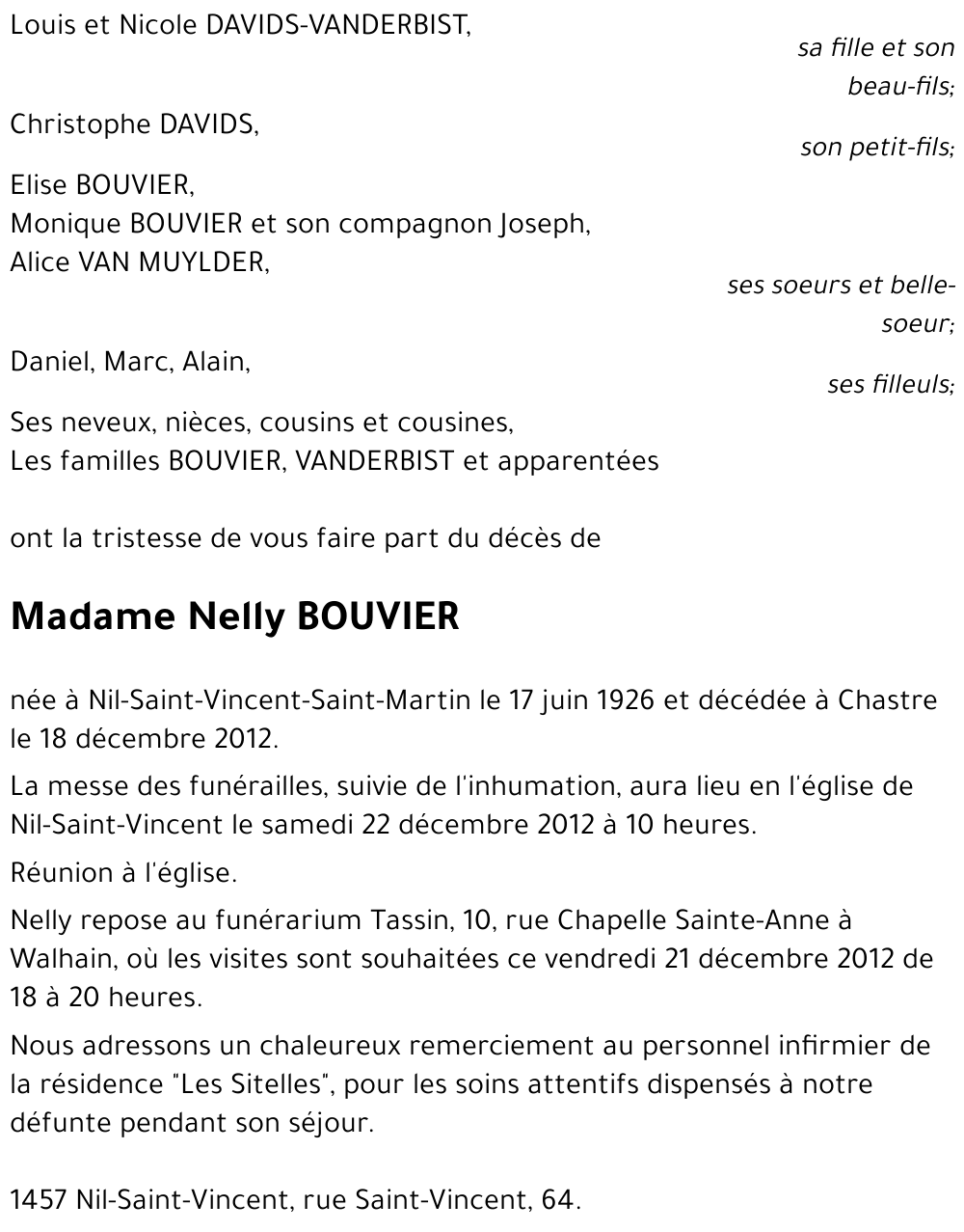 Nelly BOUVIER